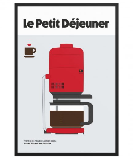 Framed Matte Paper Poster “LE PETIT DÉJEUNER” (Black or Oak Frame included)