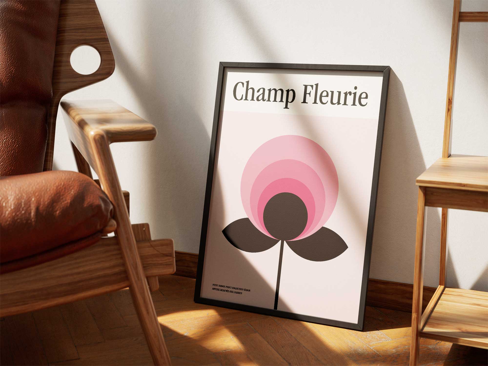 Framed matte paper poster - Champ Fleurie Rosé