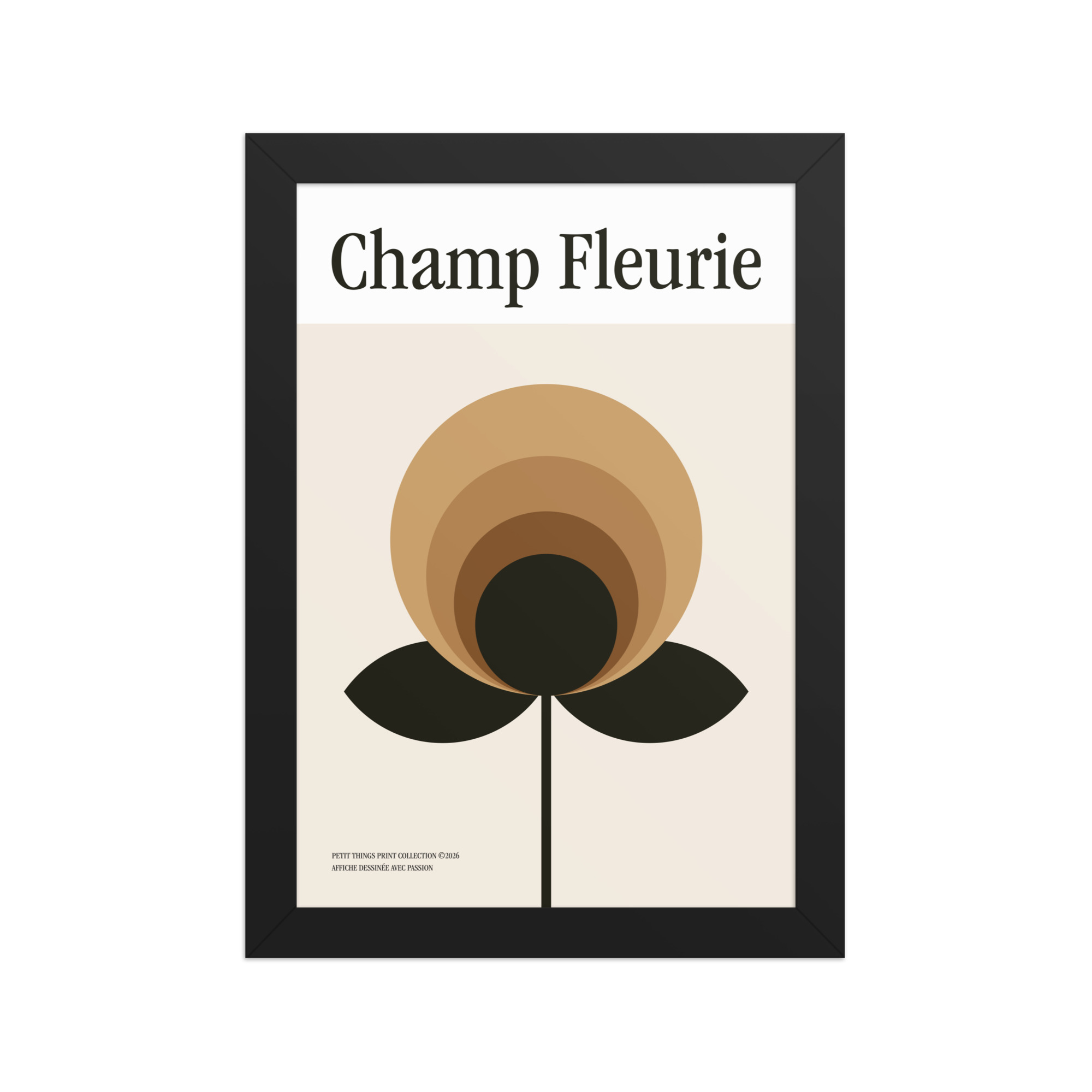Framed matte paper poster - Champ Fleurie Doré