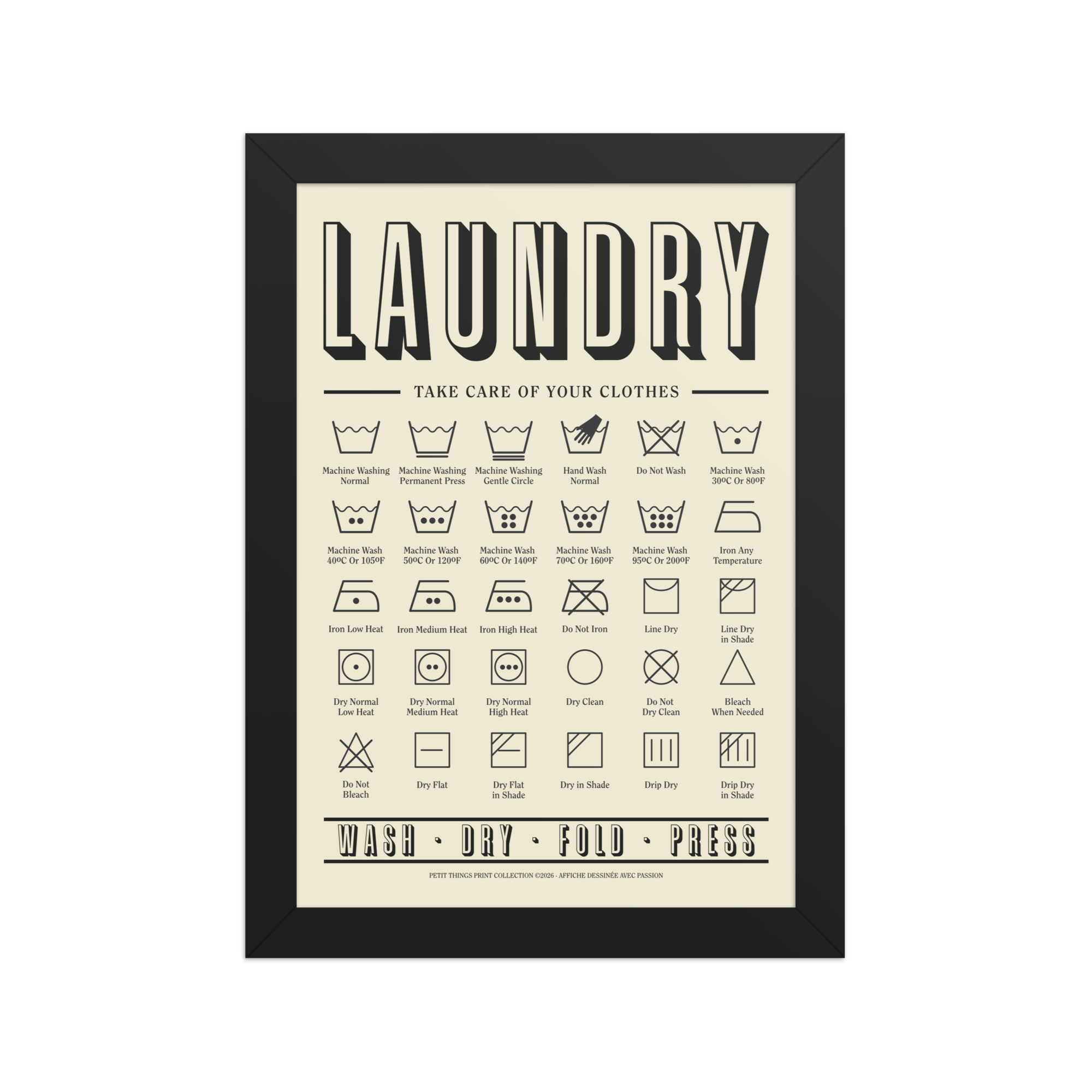 Framed matte paper poster - Laundry