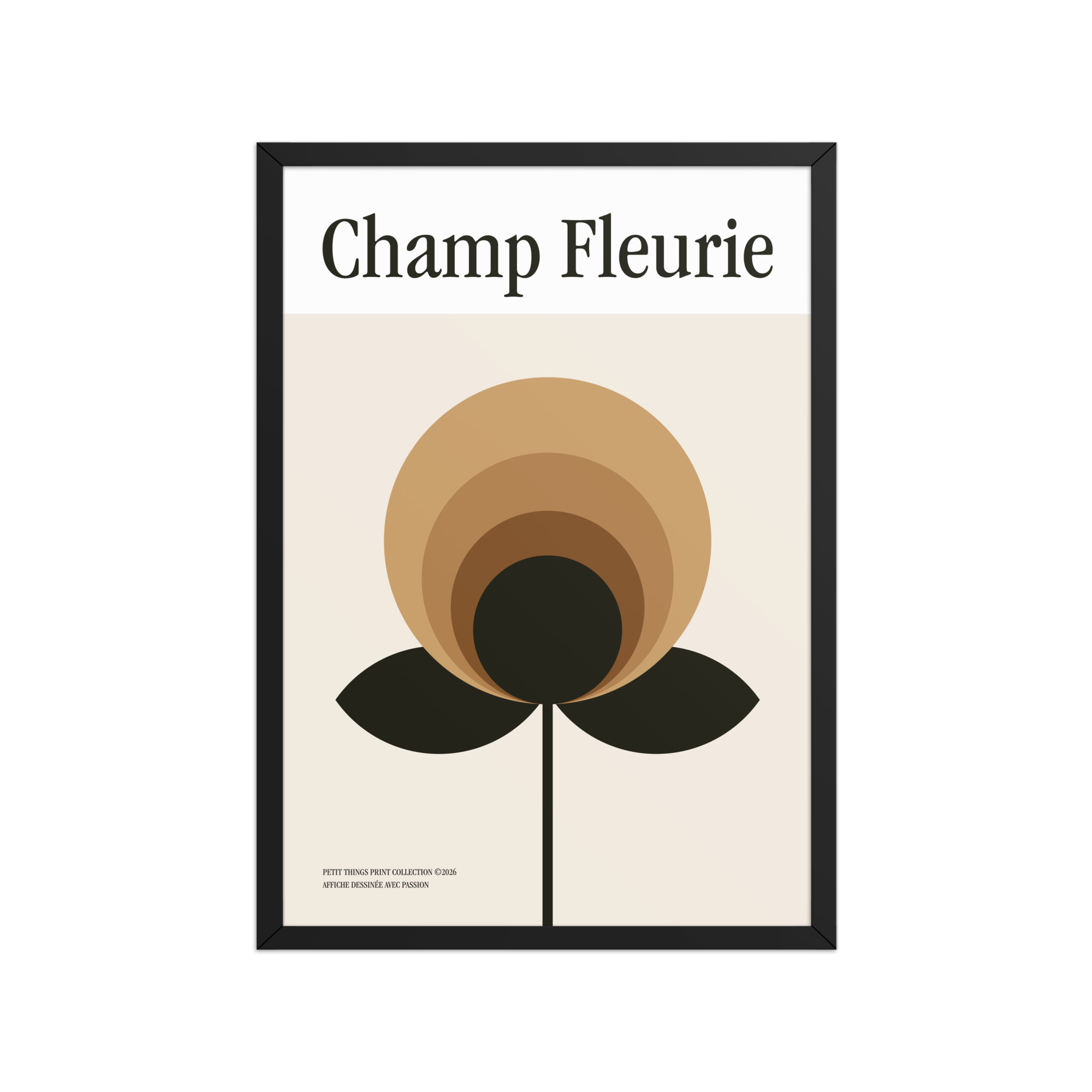 Framed matte paper poster - Champ Fleurie Doré