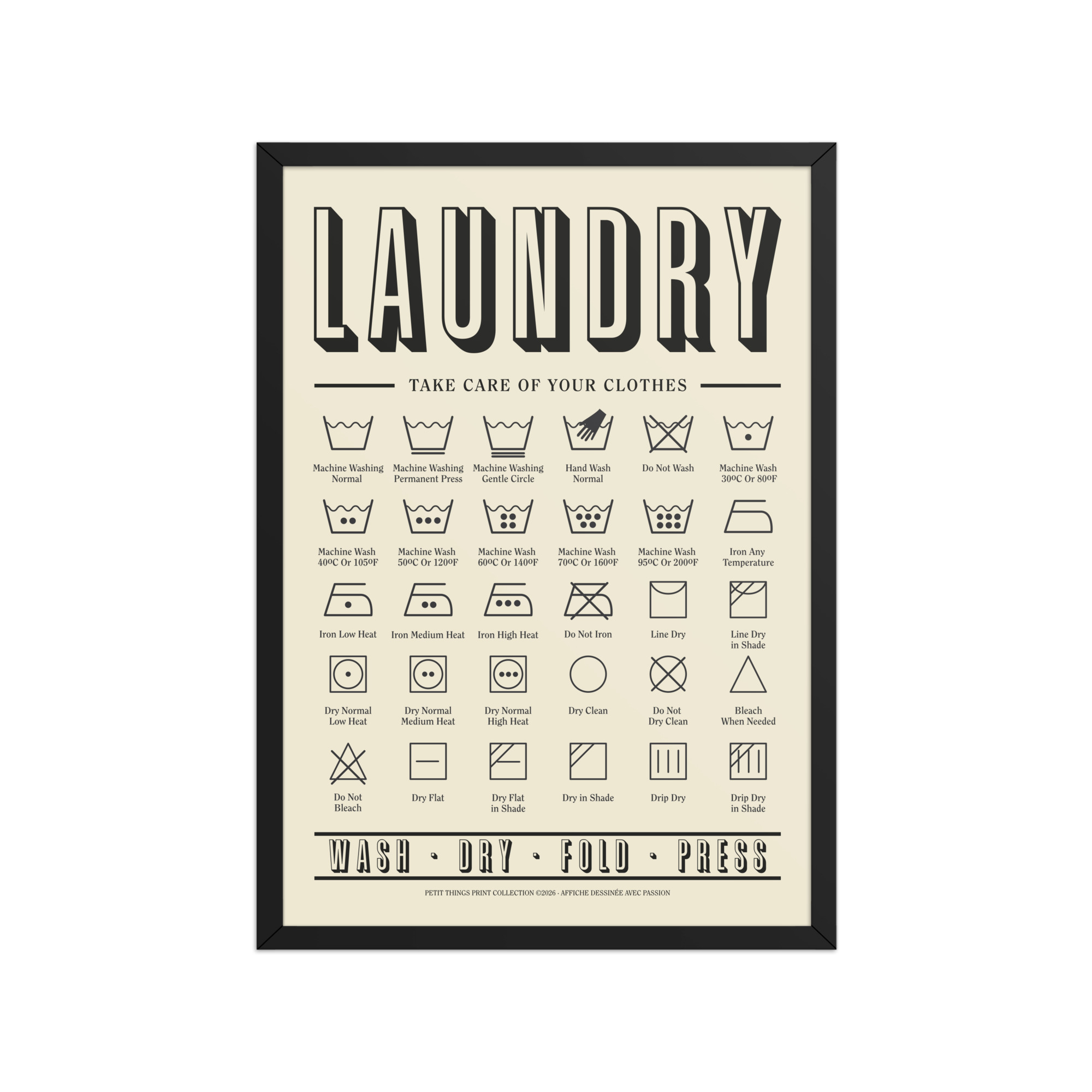 Framed matte paper poster - Laundry