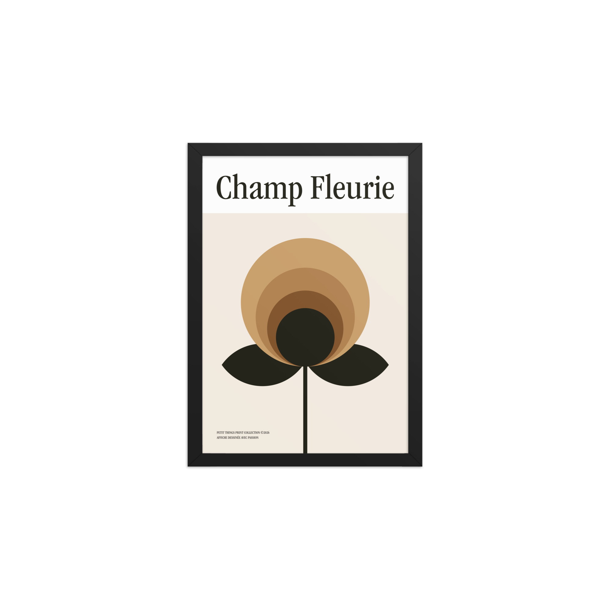 Framed matte paper poster - Champ Fleurie Doré