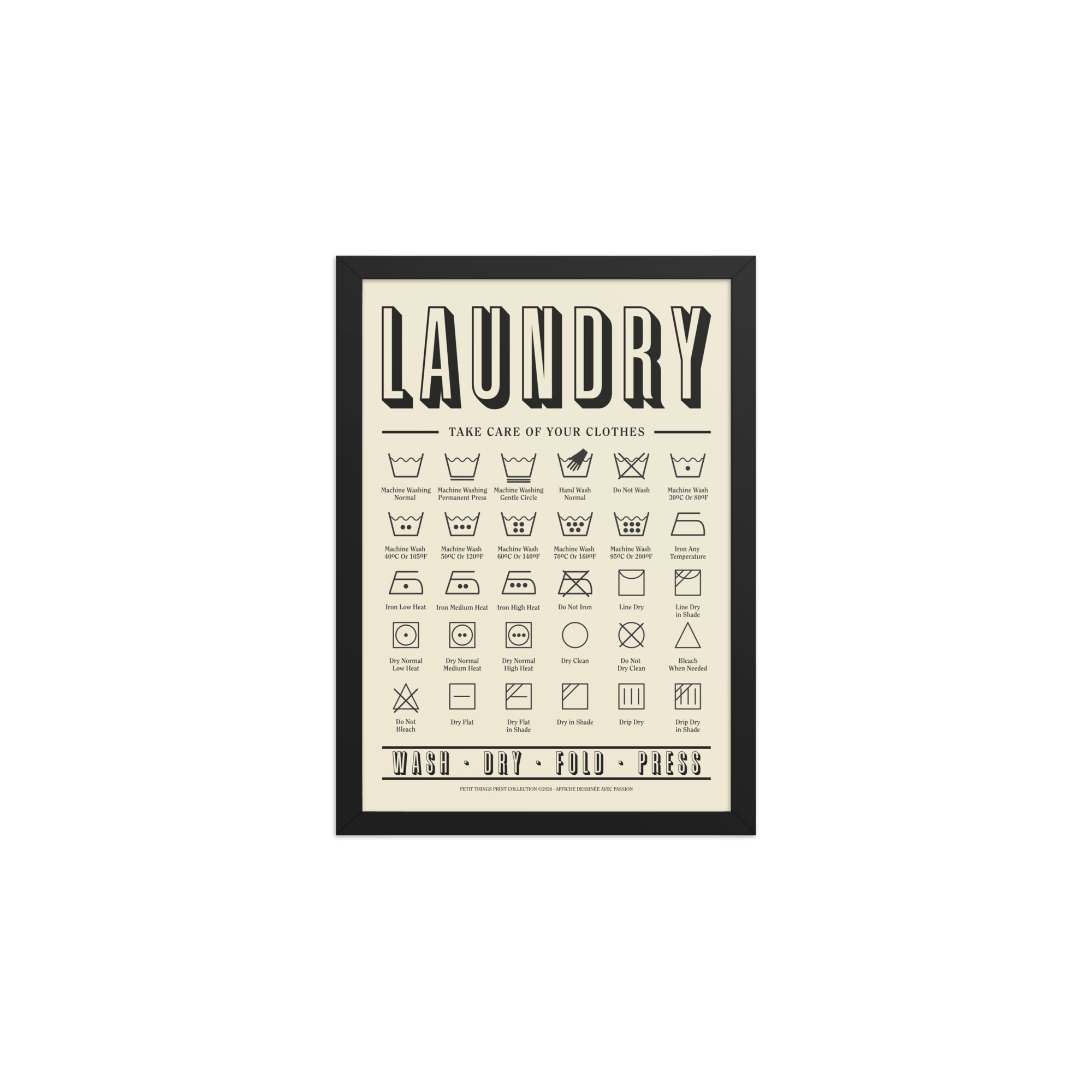 Framed matte paper poster - Laundry