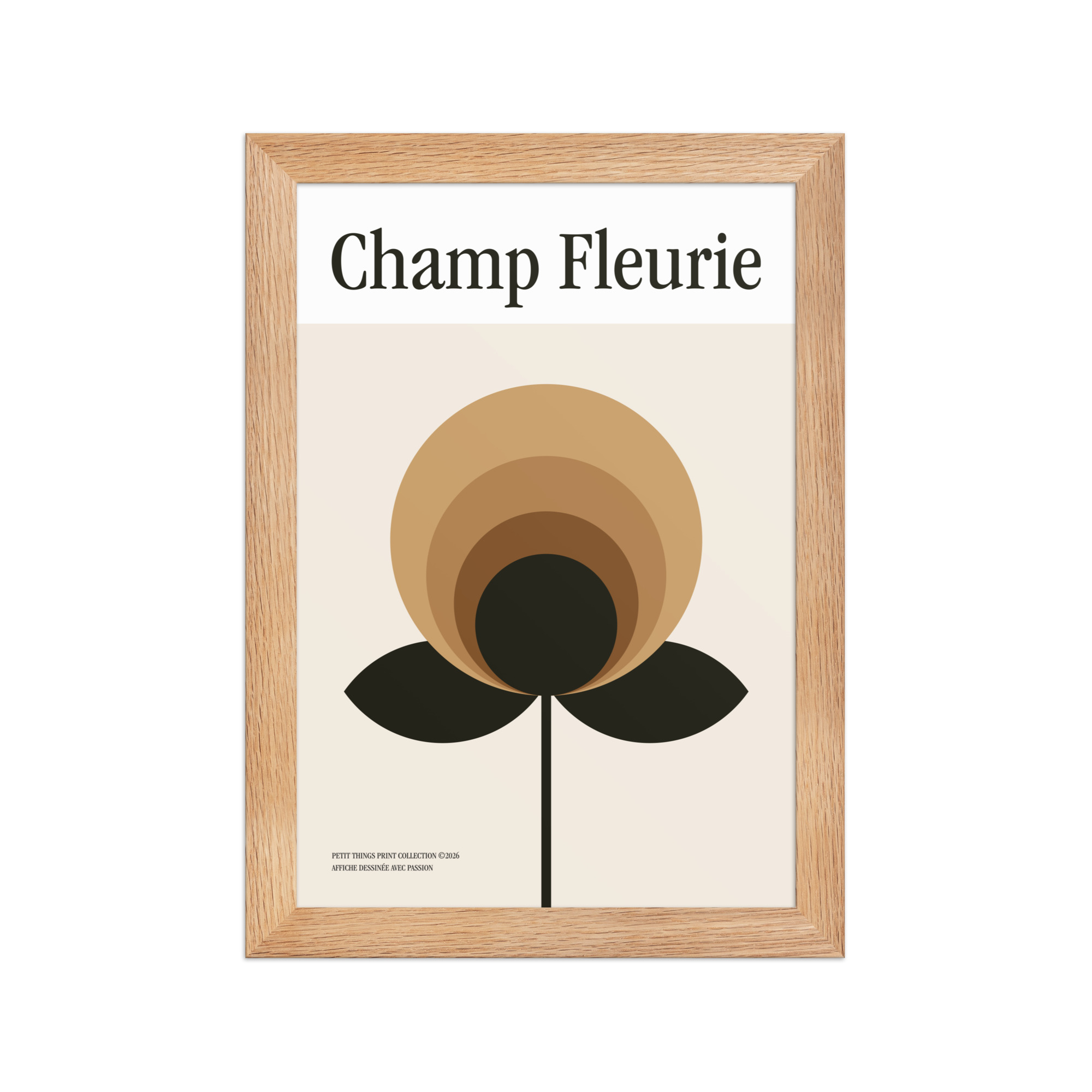 Framed matte paper poster - Champ Fleurie Doré