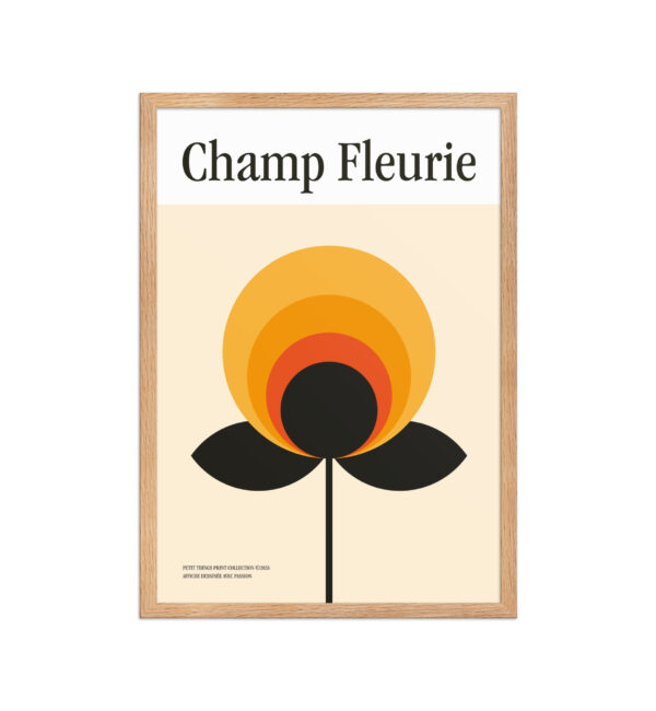 Framed matte paper poster – Champ Fleurie Orange