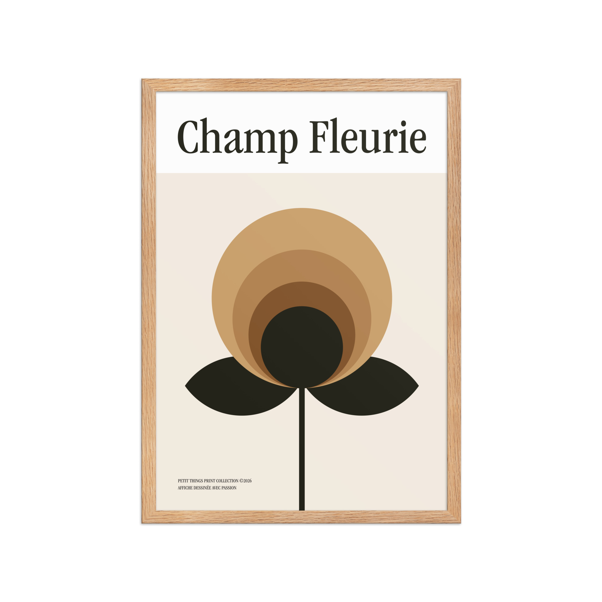 Framed matte paper poster - Champ Fleurie Doré