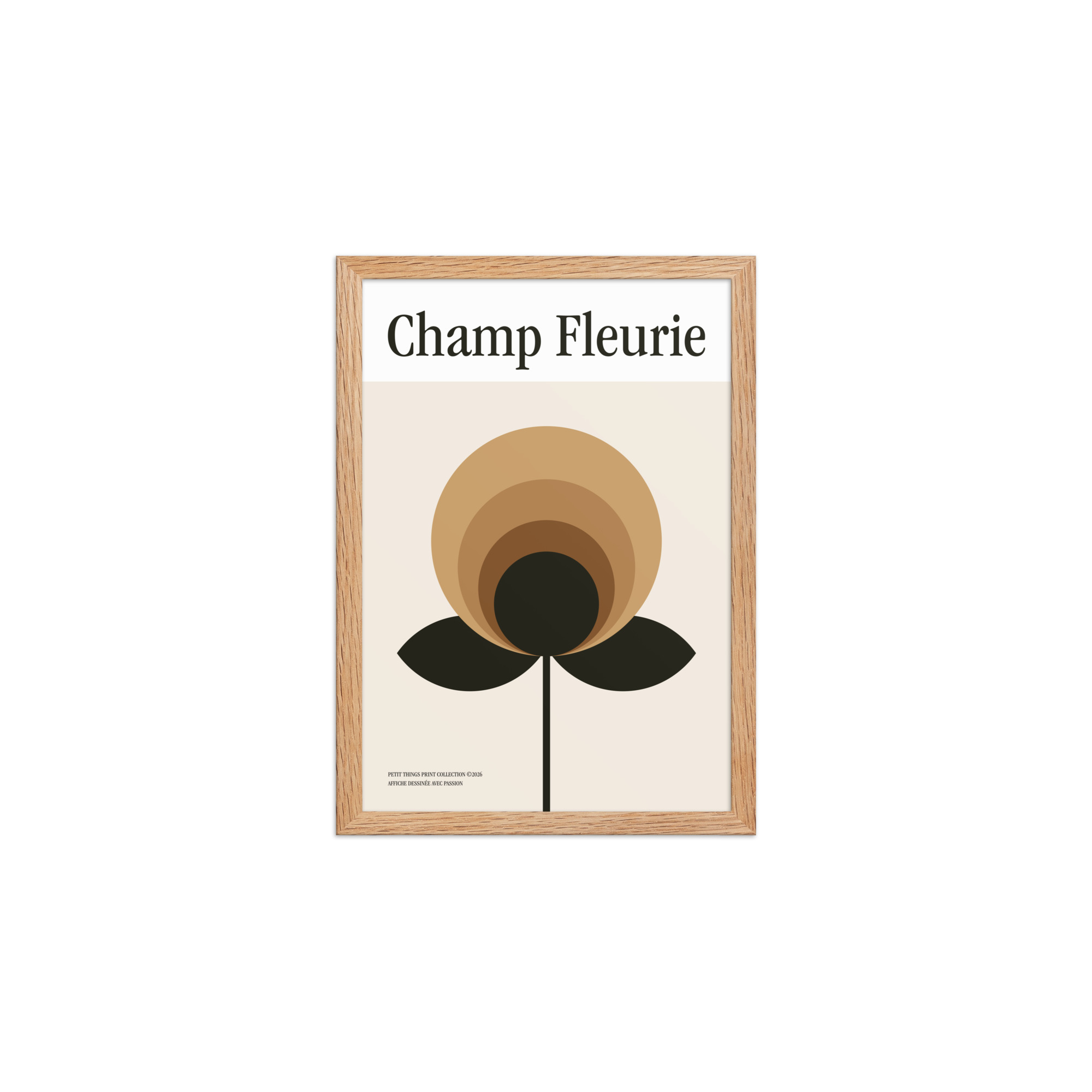 Framed matte paper poster - Champ Fleurie Doré